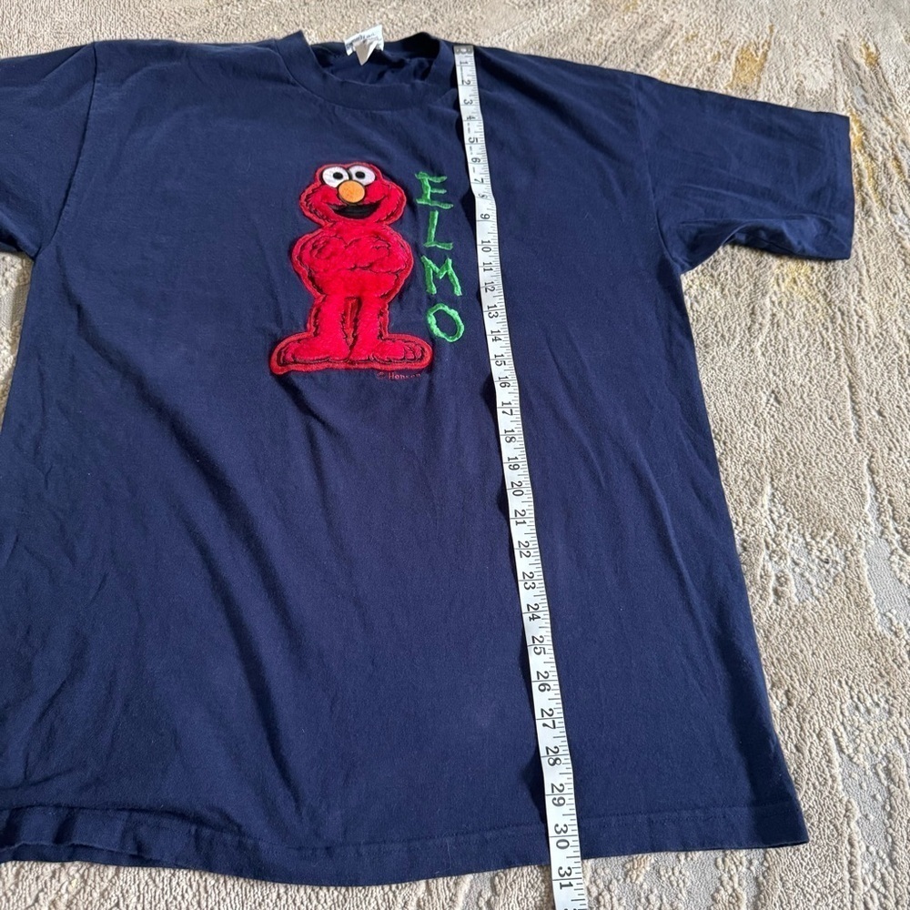 Vintage Sesame Street navy blue T-shirt Elmo cotton made in the USA XL - Picture 8 of 8